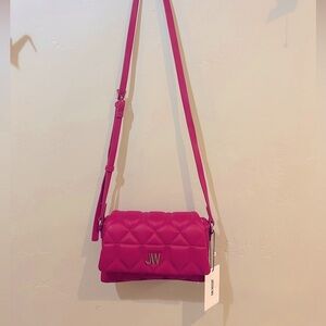 JASON WU Fuscia Aria Quilted Flap Over Vegan Leather Crossbody